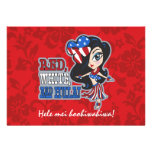 Red, White and Hula Girl Patriotic Invitations