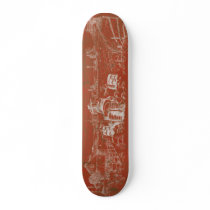Red White and Rusted Skate Deck