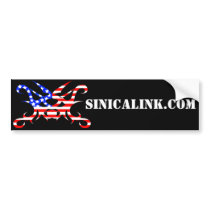 Red White and Sinical w/ Customizable Text Bumper Sticker