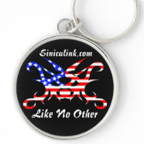 Red White and Sinical w/ Customizable Text Key Chain