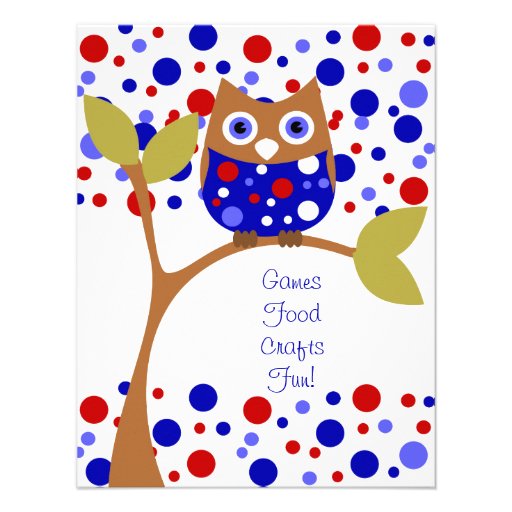 Red White and Who Owl Personalized Announcements