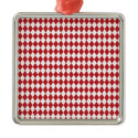 Red White Argyle ornament