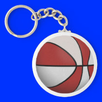 Red & White Basketball: Key Chains