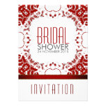Red White Batik Bridal Shower Party Invitation