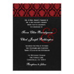 Red White Black Damask Wedding E581 Announcement