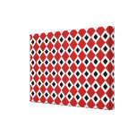 Red, White, Black Diamond Pattern Gallery Wrapped Canvas