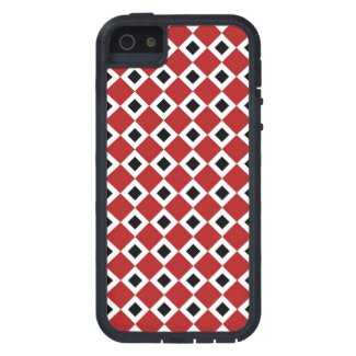 Red, White, Black Diamond Pattern Case For iPhone 5