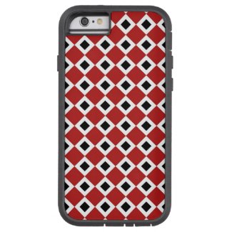 Red, White, Black Diamond Pattern iPhone 6 Tough