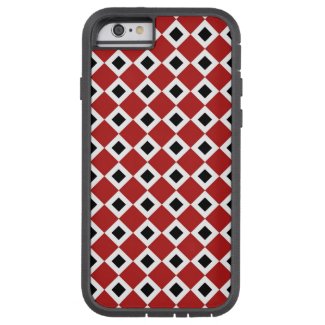 Red, White, Black Diamond Pattern iPhone 6 Tough