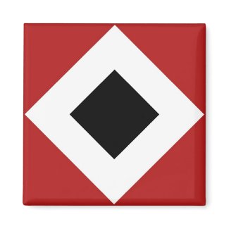 Red, White, Black Diamond Pattern Refrigerator Magnet