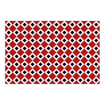 Red, White, Black Diamond Pattern posters