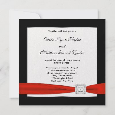 Red White Black Red Black Wedding Custom Invite by WeddingCentral