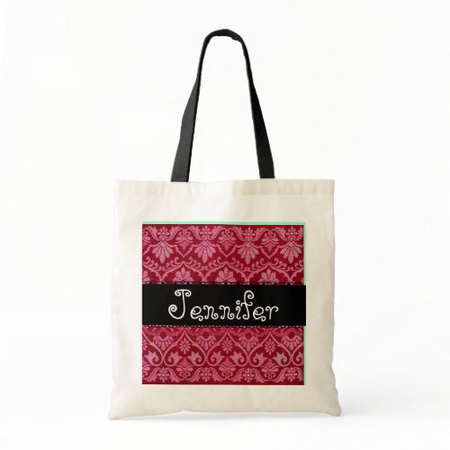 Red White Black Wedding Damask Bridesmaid Bag bag