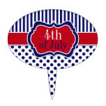 Red White Blue 4th of July Cake Pick