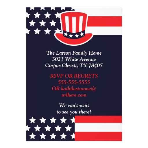 Red, White & Blue 4th of July Invitations