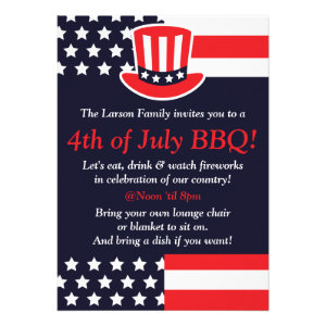 Red, White & Blue 4th of July Invitations