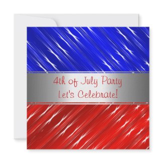 Red White Blue 4th of July Party Event Invitati invitation