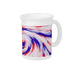 red white blue abstract drink pitcher