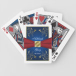 Red, White, Blue, and Gold Floral Playing Cards