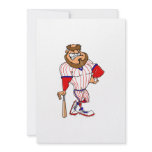 Red white blue baseball guy personalized invitation