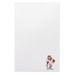 Red white blue baseball guy stationery design
