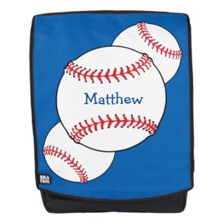 Red White Blue Baseball Sports Boldface Backpack