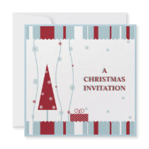 red white blue christmas invitation
