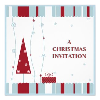 red white blue christmas invitation