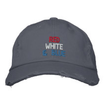 Red, White, & Blue Embroidered Hat