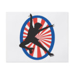 red white blue figure skater silhouette flyers