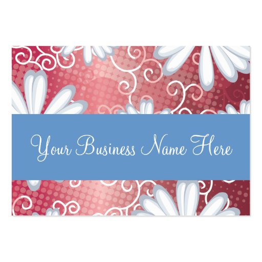 Red White Blue Floral Tribal Daisy Tattoo Pattern Business Card Template (back side)