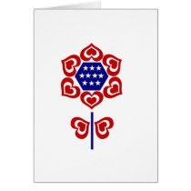 Red White Blue Flower cards
