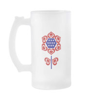 Red White Blue Flower mugs