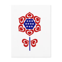 Red White Blue Flower postcards