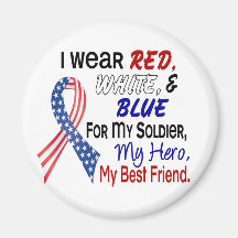 Red White Blue For My Best Friend Fridge Magnet