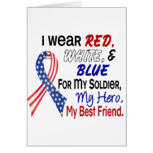 Red White Blue For My Best Friend Greeting Card