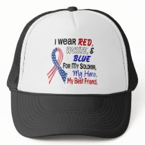 Red White Blue For My Best Friend hats by awarenessgifts Red White Blue For My Best Friend hats