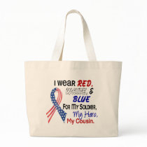 Red White Blue For My Cousin Canvas Bags