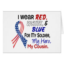 Red White Blue For My Cousin Greeting Cards