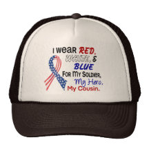 Red White Blue For My Cousin Mesh Hat