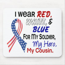 Red White Blue For My Cousin mousepads by awarenessgifts Red White Blue For My Cousin mousepads