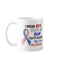 Red White Blue For My Cousin Coffee Mugs