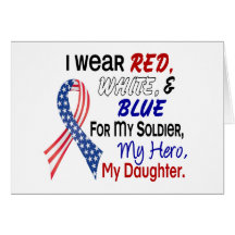 Red White Blue For My Daughter Greeting Card