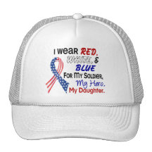 Red White Blue For My Daughter Mesh Hats