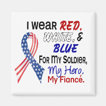 Red White Blue For My Fiance Refrigerator Magnet