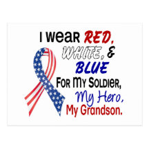 Red White Blue For My Grandson Post Cards