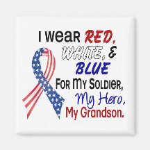 Red White Blue For My Grandson Refrigerator Magnet