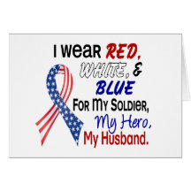 Red White Blue For My Husband Cards