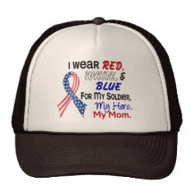 Red White Blue For My Mom Mesh Hat