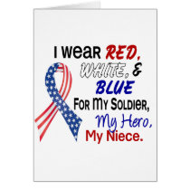 Red White Blue For My Niece Greeting Cards